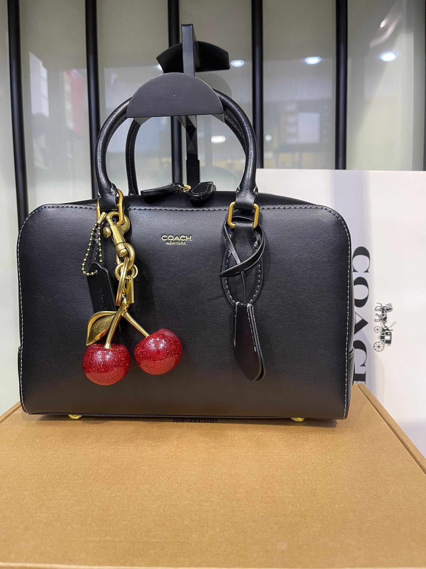 COACH Bowery Satchel 22 with Cherry Charm