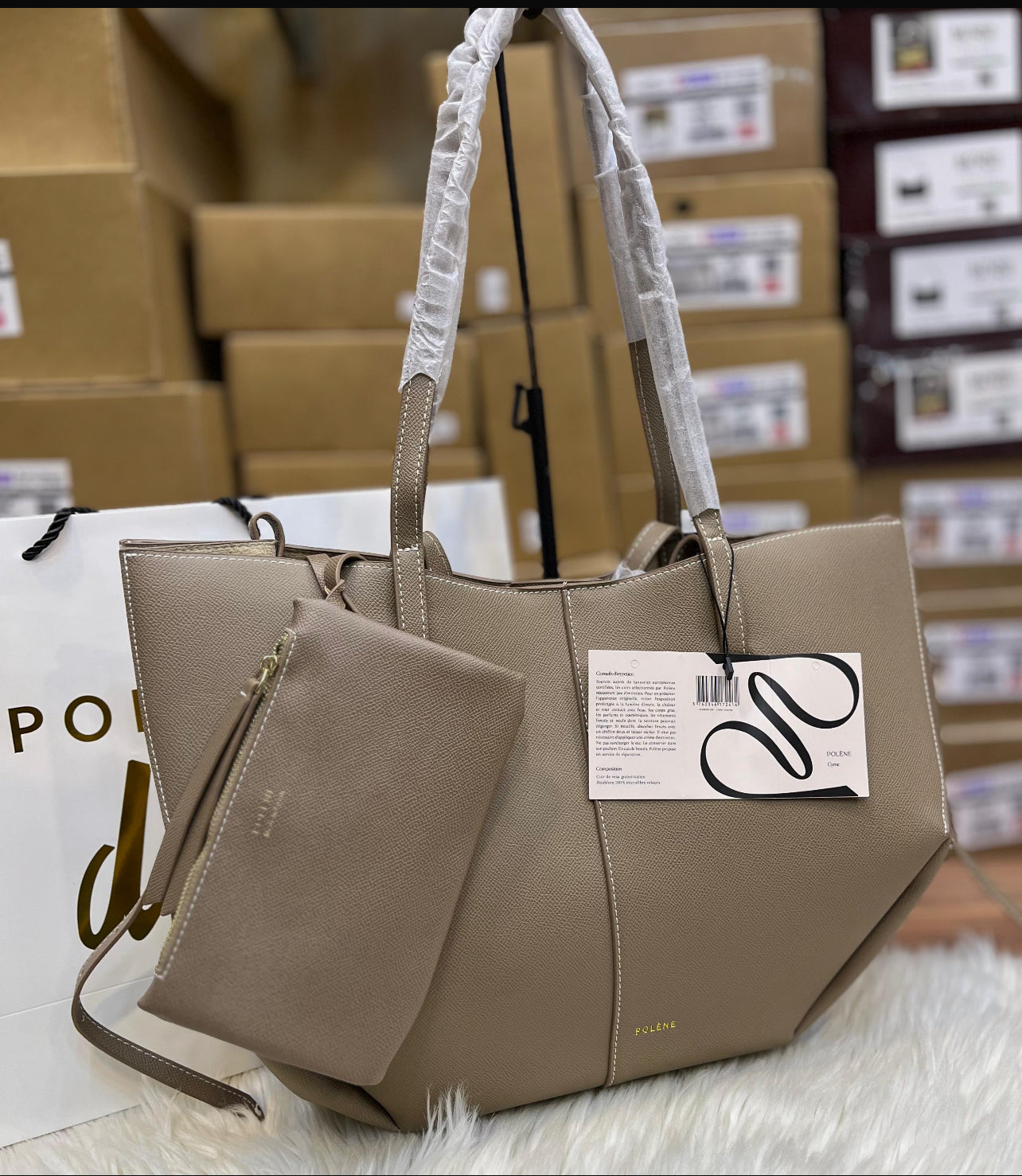 POLÉNE Cyme Large – Edition Textured Tote