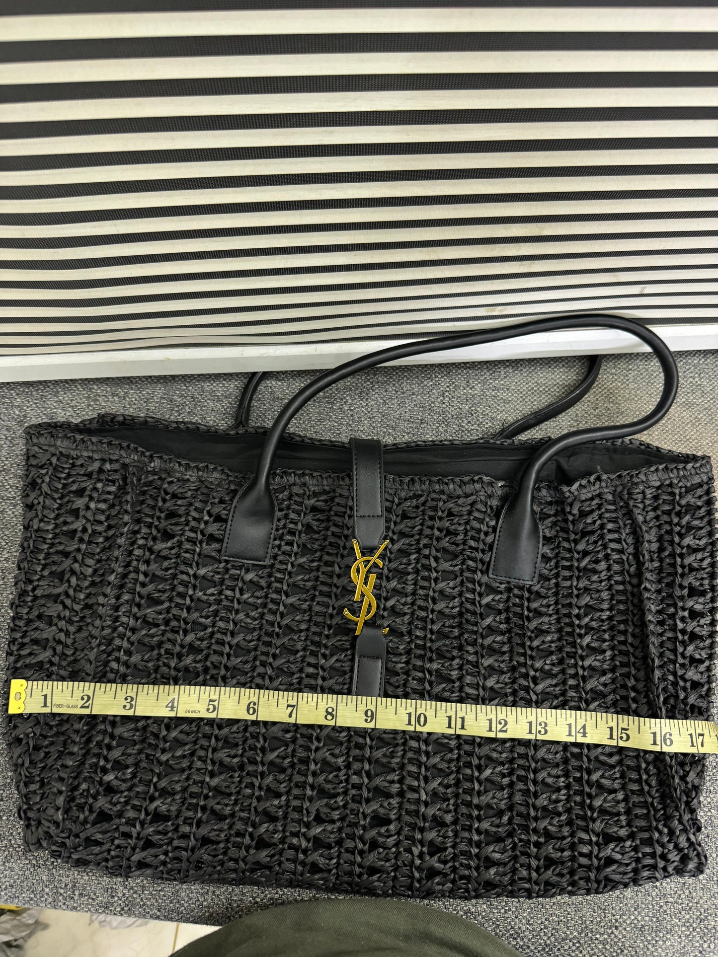 Panier Leather-Trimmed Raffia Tote – Official Model