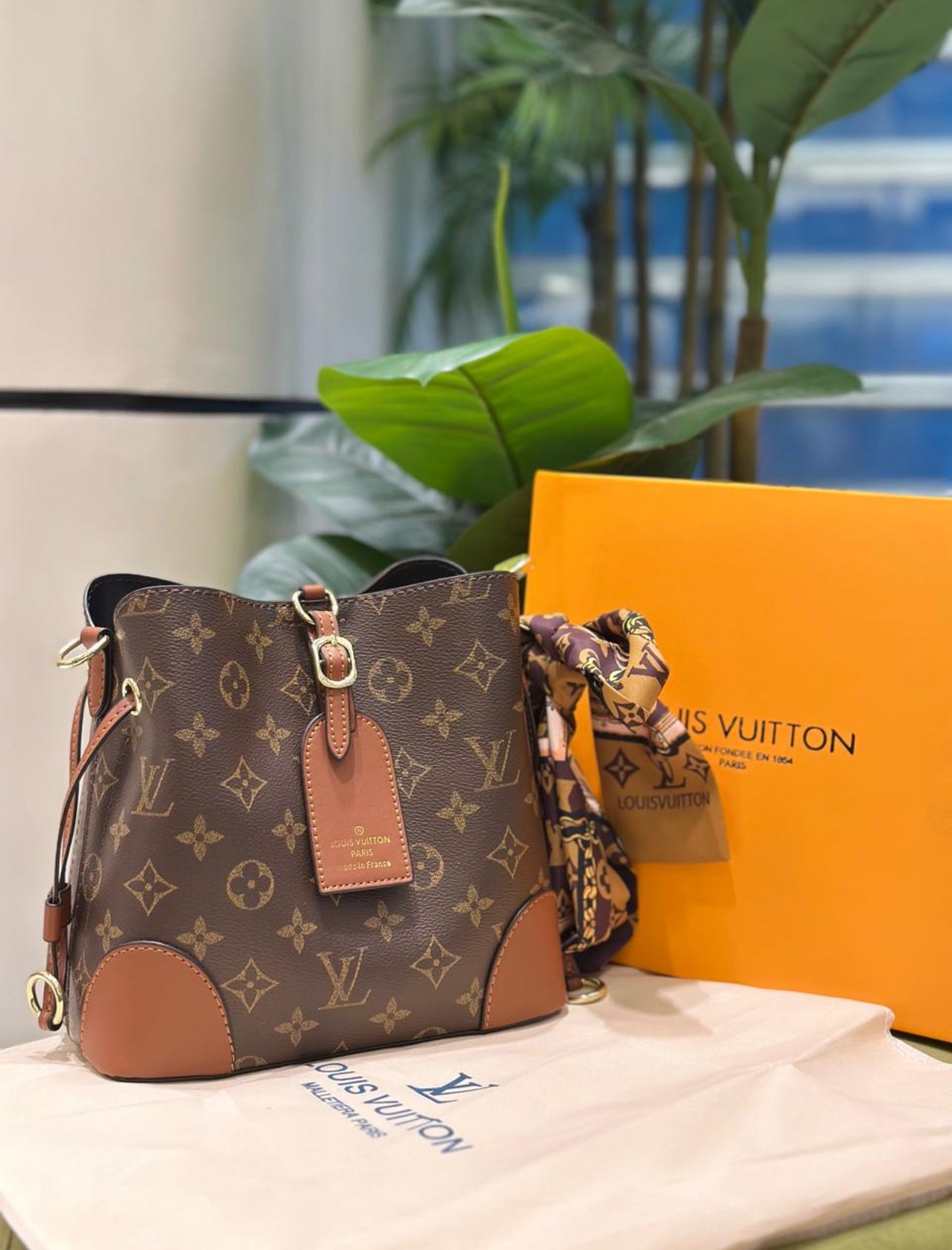 Louis Vuitton Green Embossed Handbag