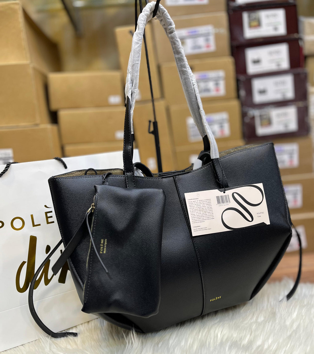 POLÉNE Cyme Large – Edition Textured Tote