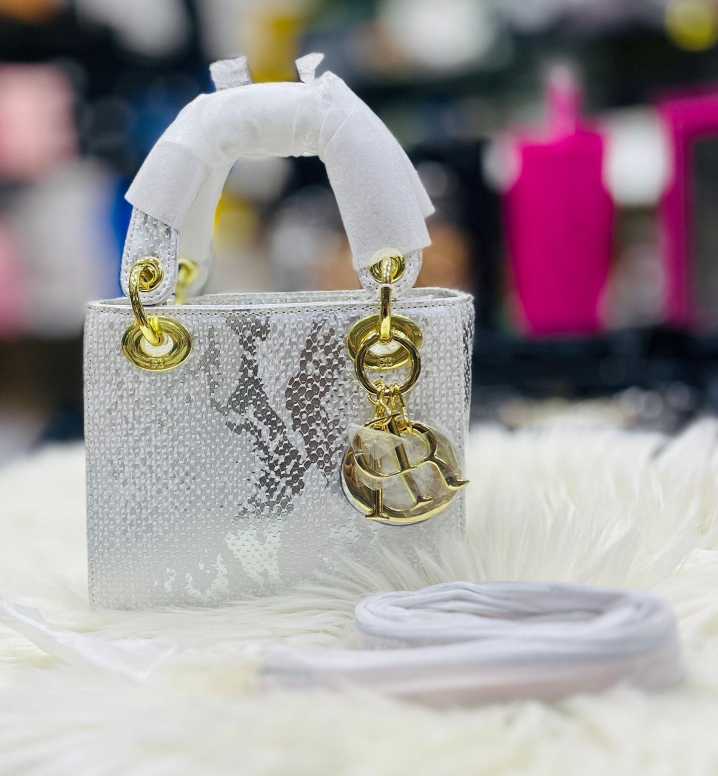 Dior Lady Dior Mini Python Skin