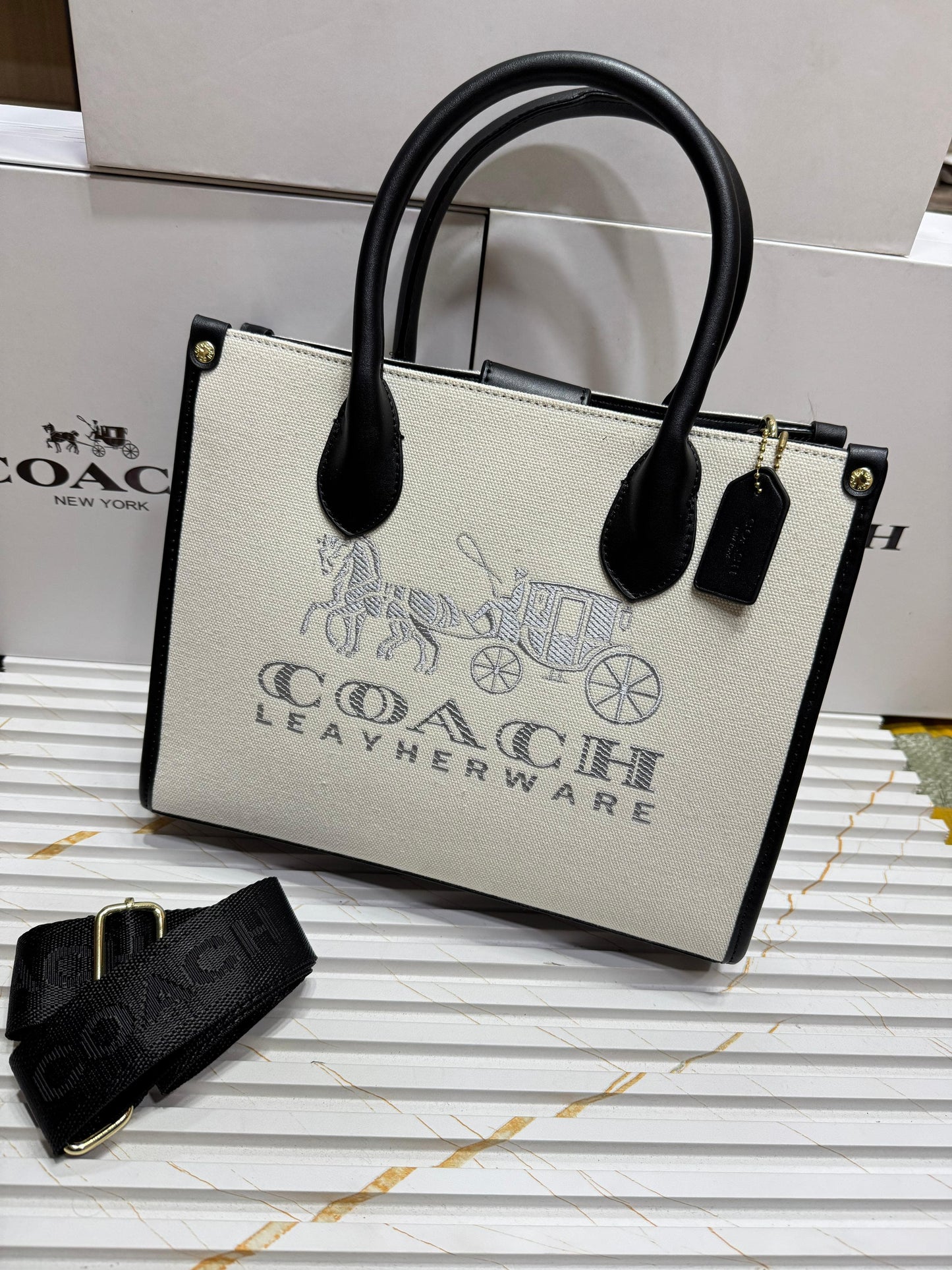 COACH Ace Tote Bag 35 – Canvas & Refined Calf Leather