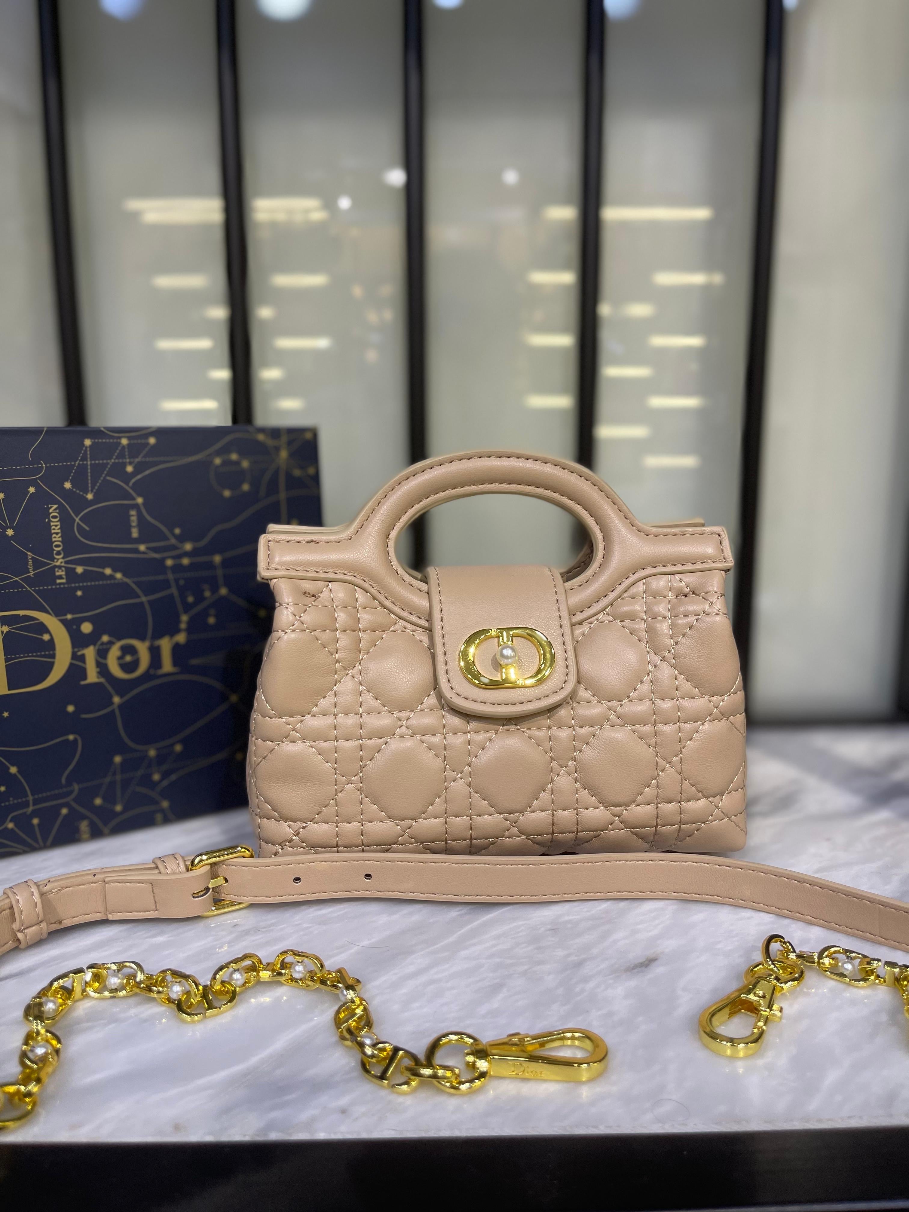 Dior Jolie Top Handle Mini Bag – Elegant Pearl Detail