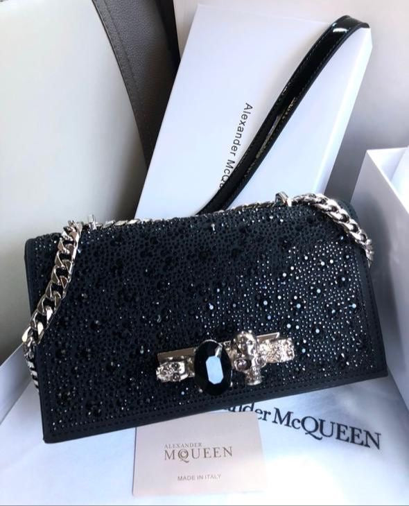 Alexander McQueen Crystal-Embellished Mini Jewelled Satchel – Luxe Statement