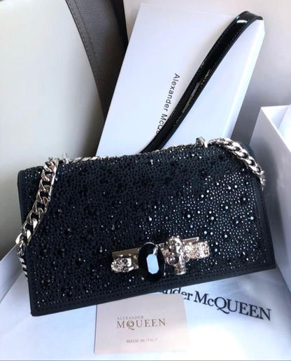 Alexander McQueen Crystal-Embellished Mini Jewelled Satchel – Luxe Statement