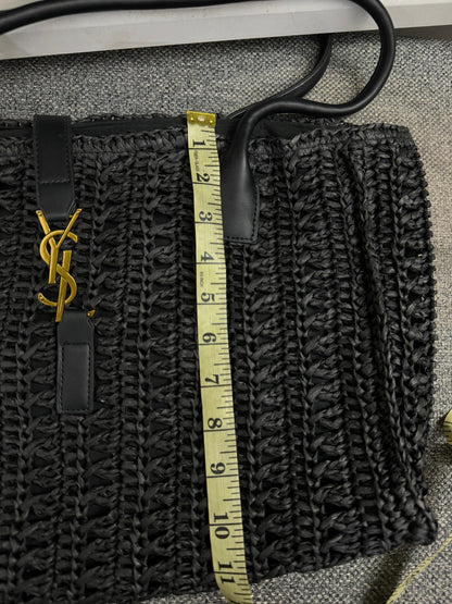 Panier Leather-Trimmed Raffia Tote – Official Model