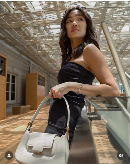 CHARLES & KEITH Koa Leather Push-Lock Top Handle Bag
