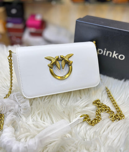 Pinko Love Click Micro Calfskin Silk Bag