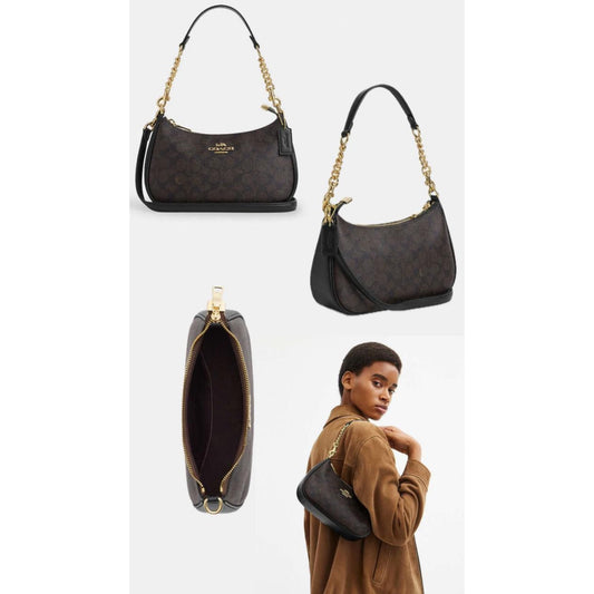 Coach Teri Signature Canvas Shoulder Bag