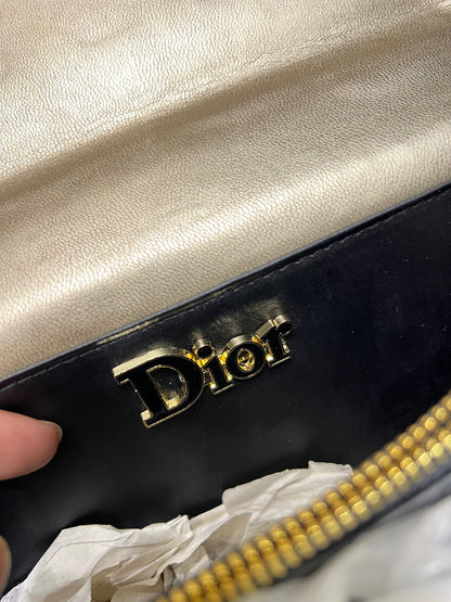 DIOR Medium Ange Bag – Gold-Finish Pearl Detail Elegance