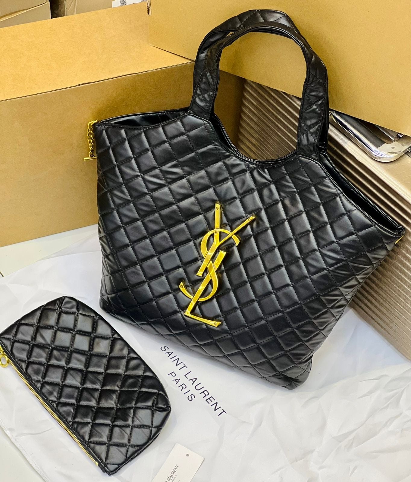 YSL Structured Tote