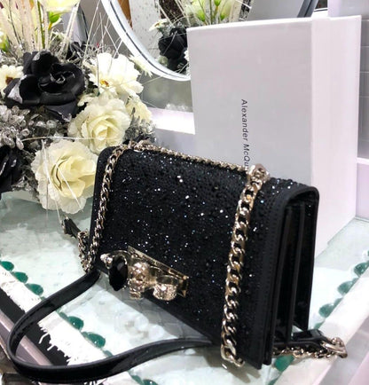 Alexander McQueen Crystal-Embellished Mini Jewelled Satchel – Luxe Statement