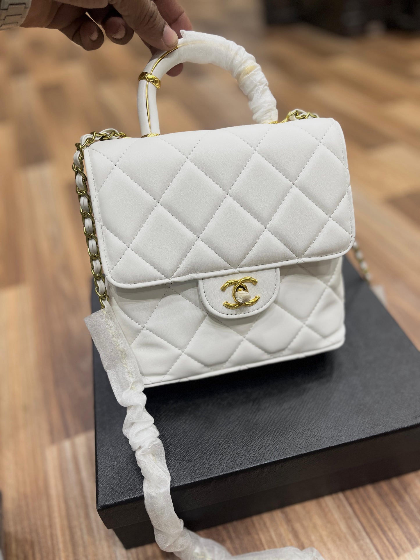 Chanel Mini Square Top Handle Flap – Lambskin