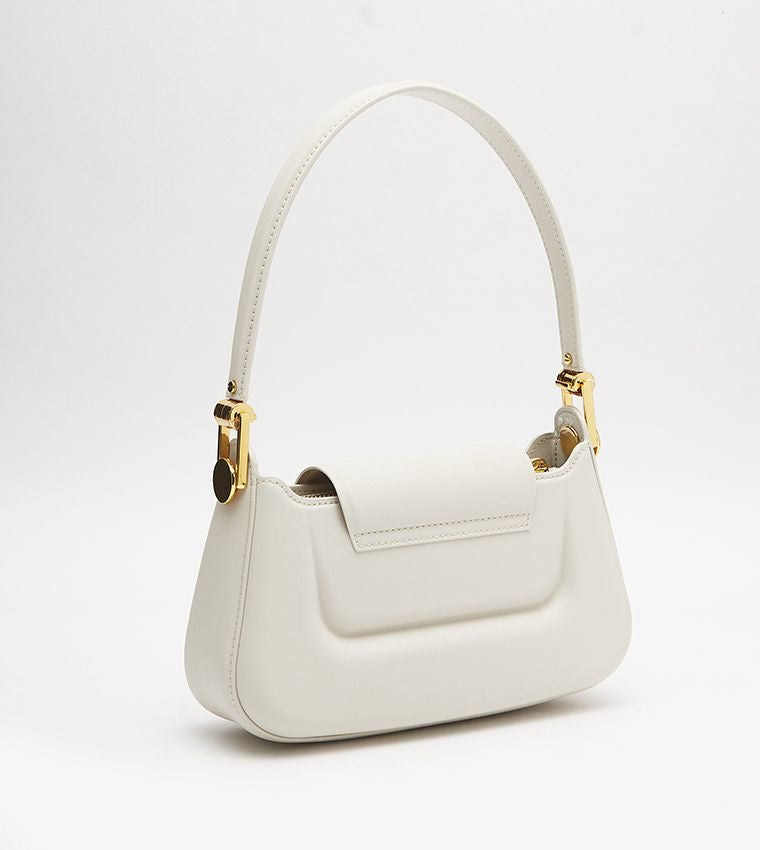 CHARLES & KEITH Koa Leather Push-Lock Top Handle Bag