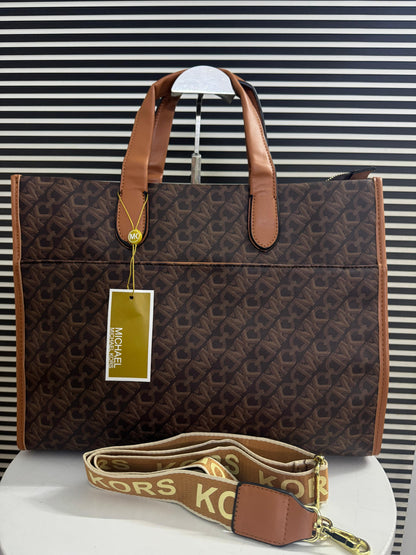 Michael Kors Gigi Large Empire Signature Logo Tote Bag