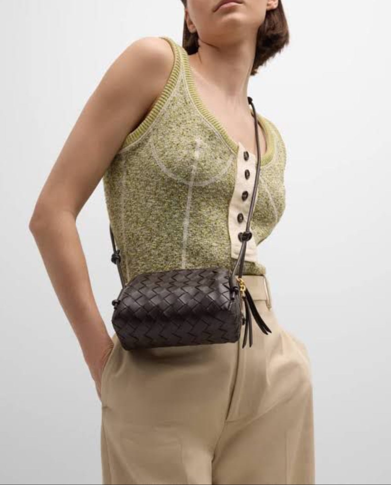 Bottega Veneta Concert Pouch in Lambskin with Gold Hardwar
