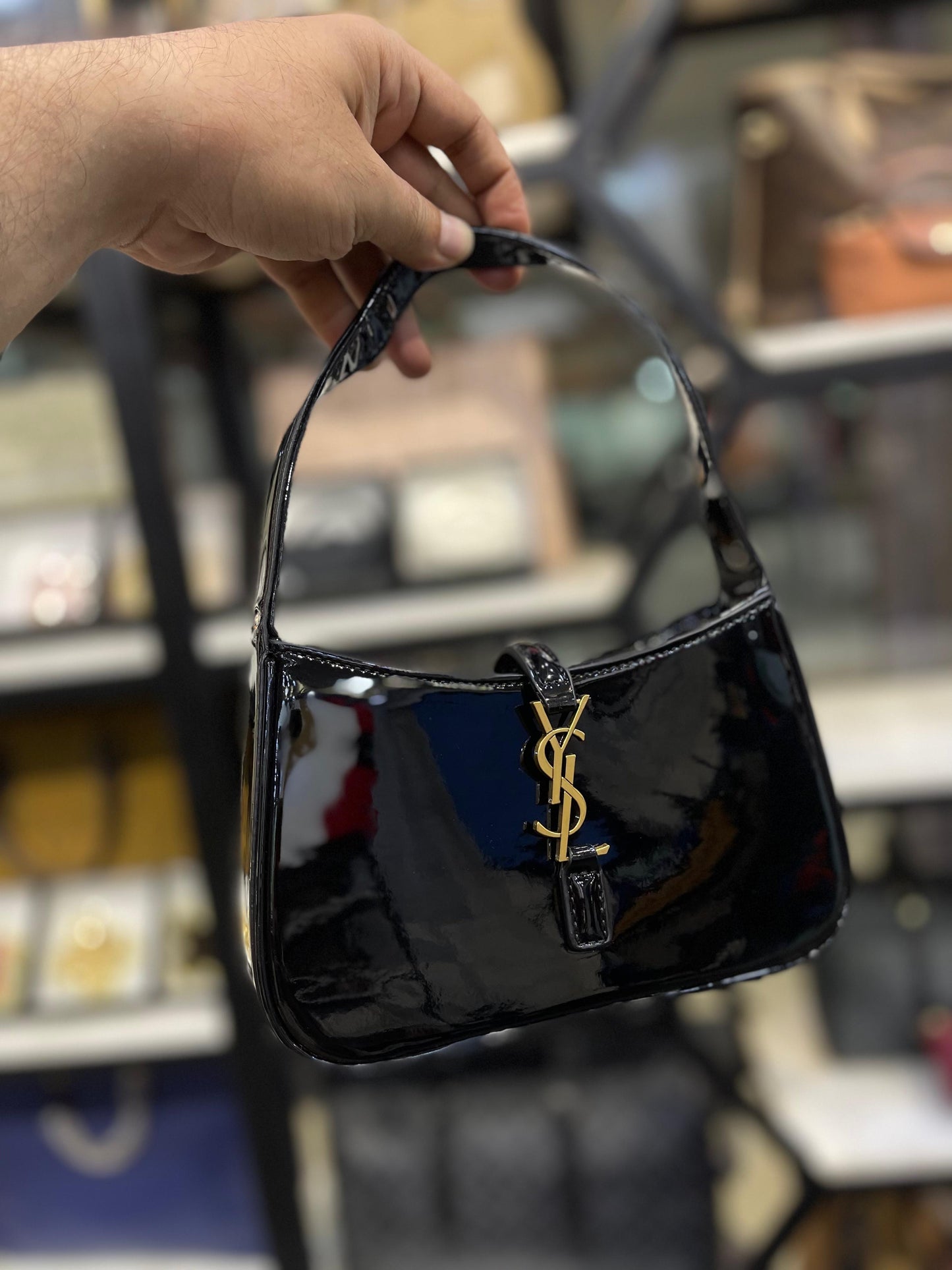 YSL Mini Le 5 À 7 Patent Bag