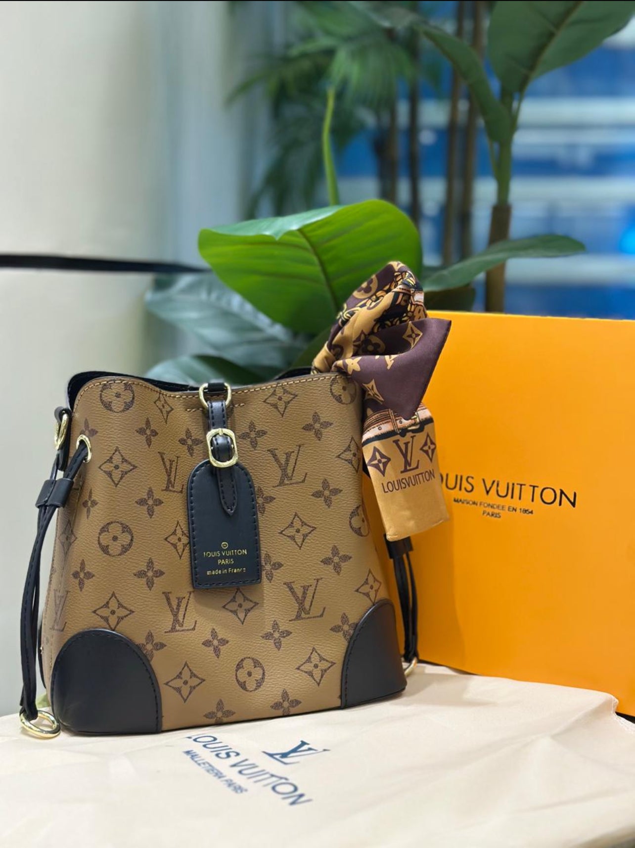 Louis Vuitton Green Embossed Handbag