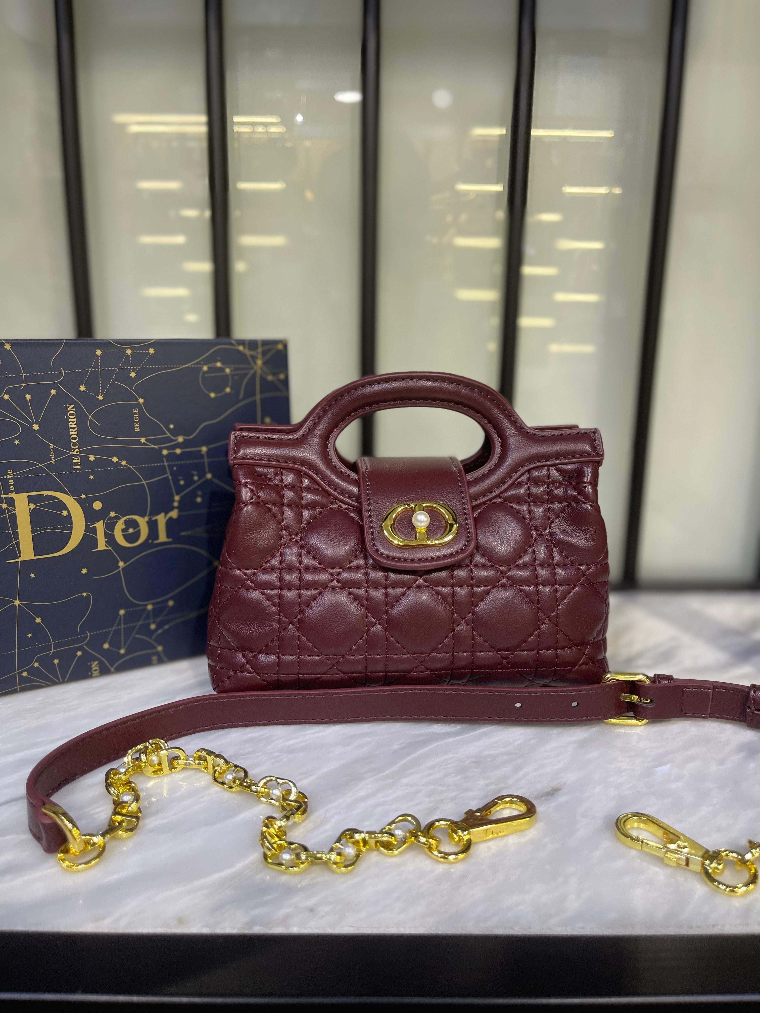 Dior Jolie Top Handle Mini Bag – Elegant Pearl Detail