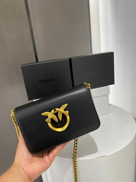 Pinko Love Click Micro Calfskin Silk Bag