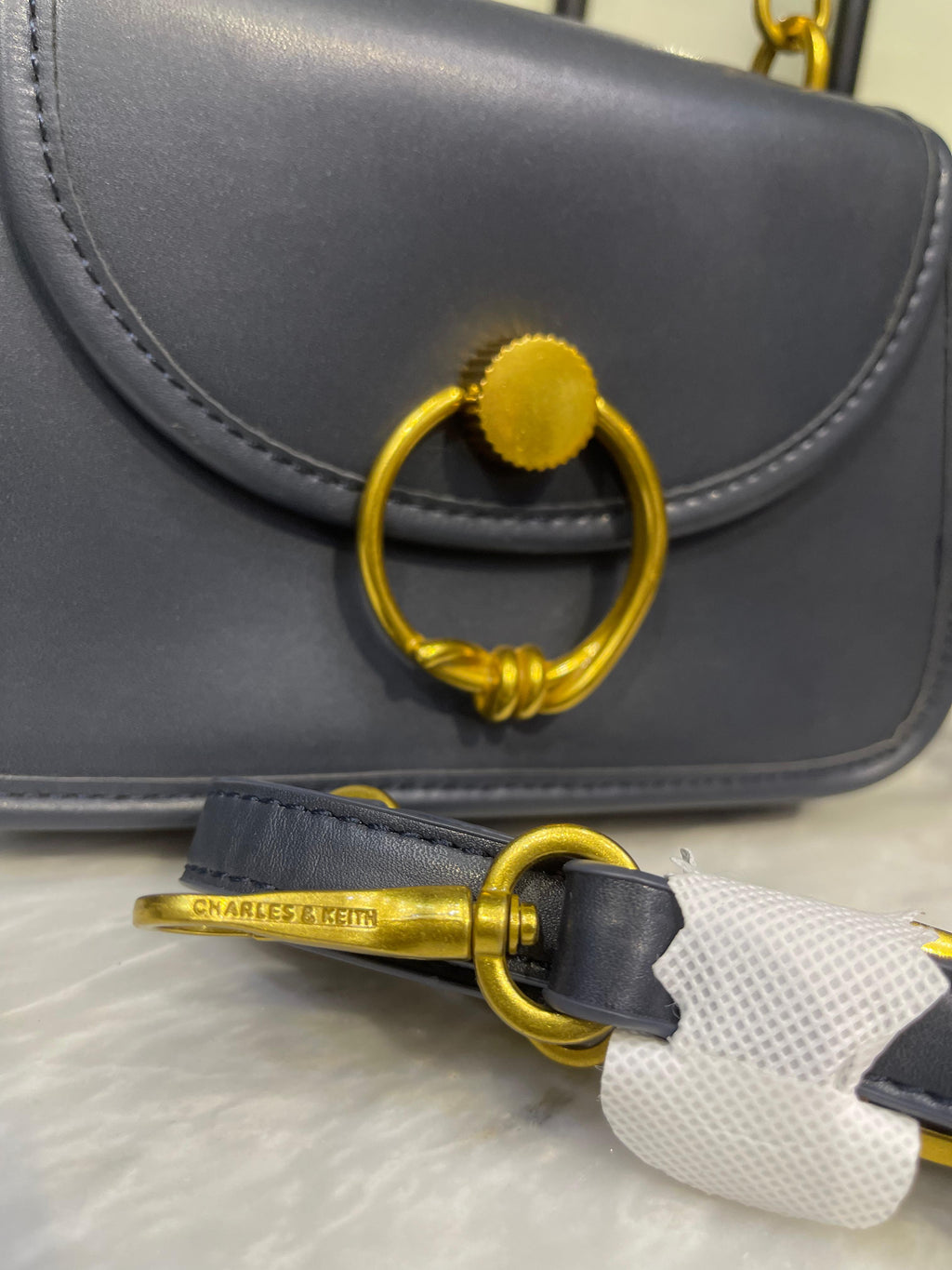Charles & Keith Joelle Ring Push-Lock Bag – Faux Leather