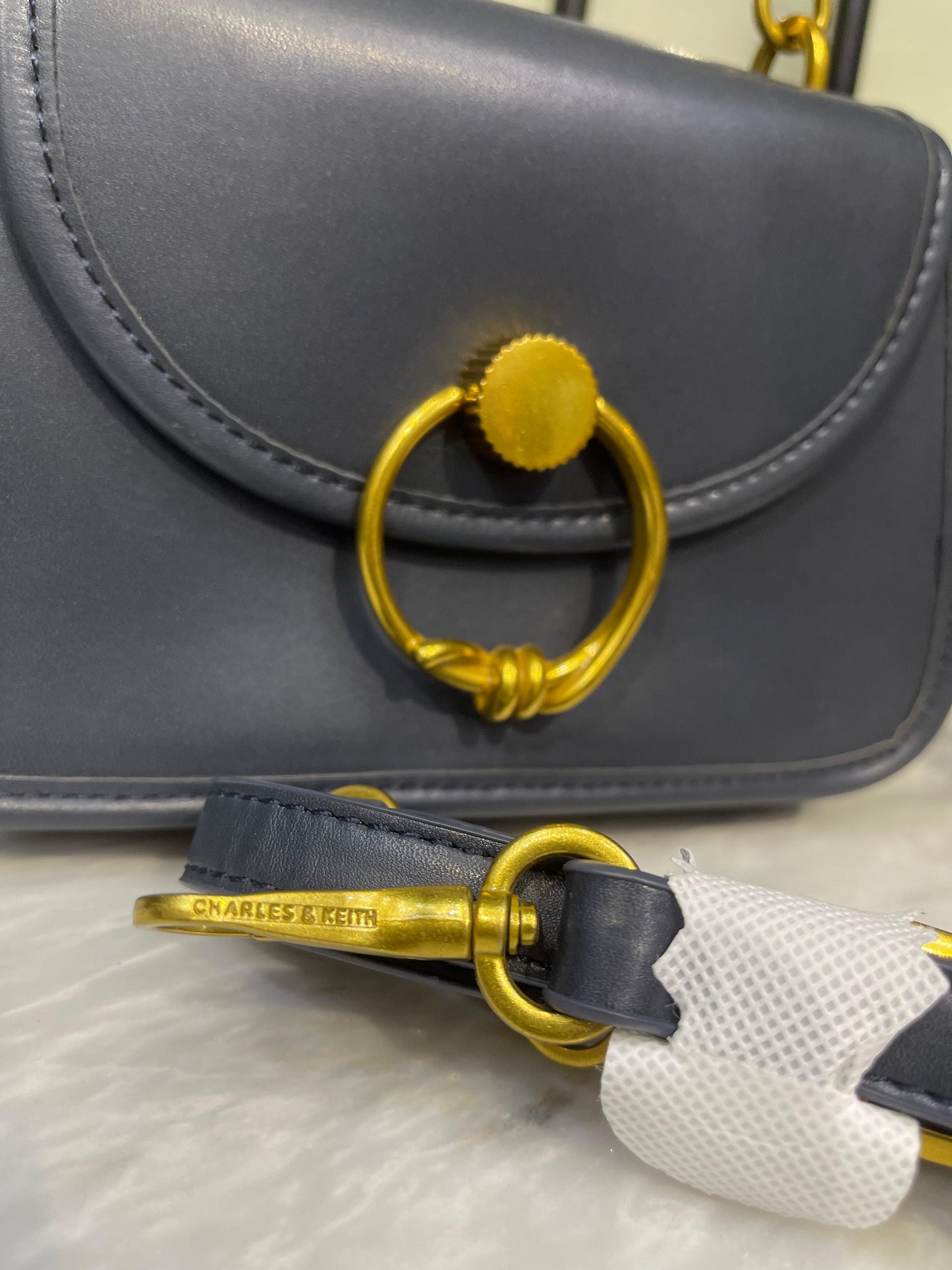 Charles & Keith Joelle Ring Push-Lock Bag – Faux Leather