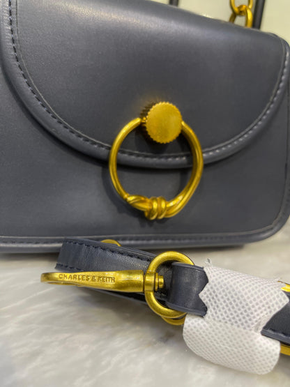 Charles & Keith Joelle Ring Push-Lock Bag – Faux Leather