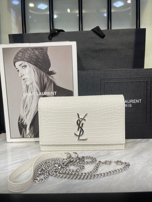 YSL New Kate Small Bag – Elegant Silver-Tone Charm