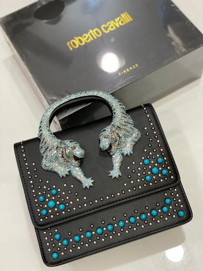 Roberto Cavalli Roar Crystal-Embellished Shoulder Bag