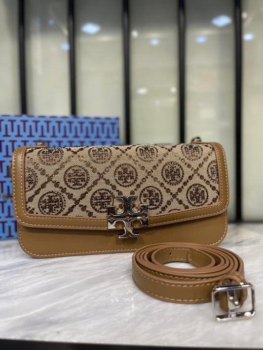 Tory Burch Small Eleanor Rectangular Bag – Crystal Monogram Chic