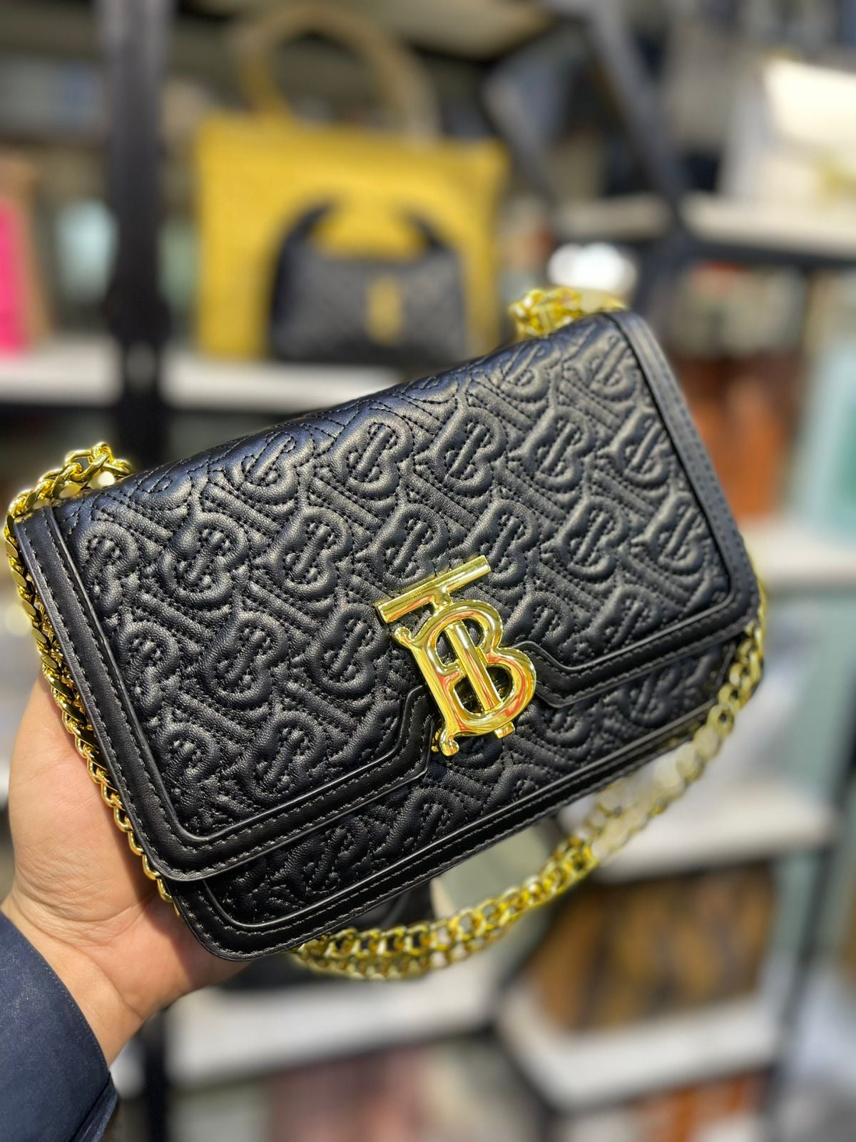 Burberry TB Small Shoulder Bag – Elegant Chain Strap