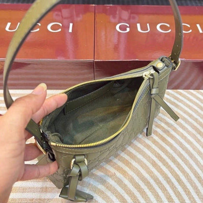 Gucci GG Embossed Leather Shoulder Bag – Rosso Ancora