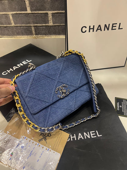 Chanel’19 Denim Quilted Flap Bag – Classic Chain Style | SaigolBagStore