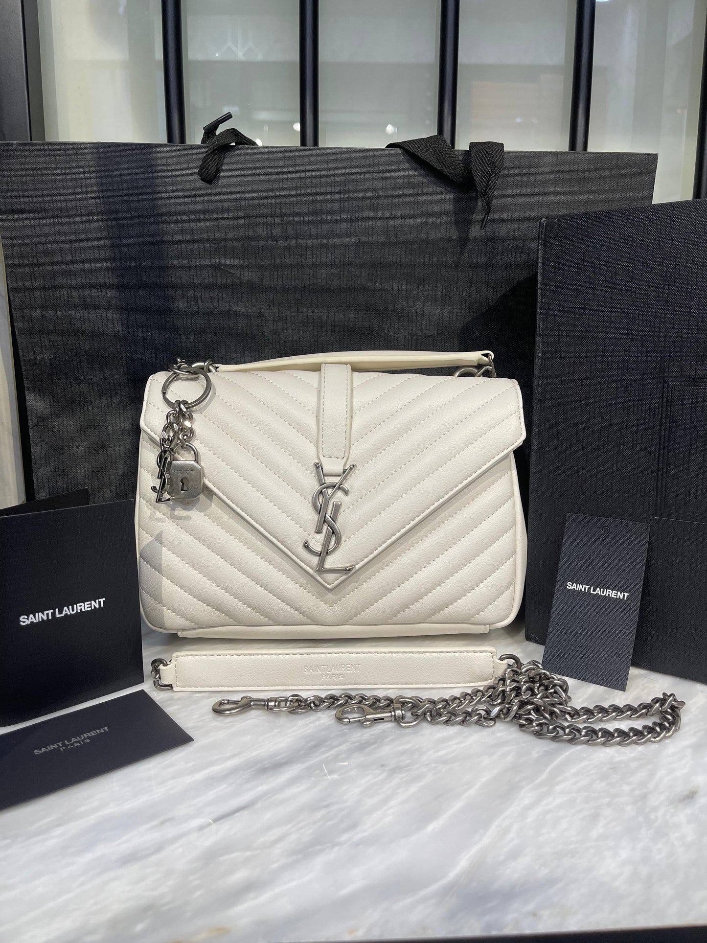 YSL College Medium Quilted Shoulder Bag