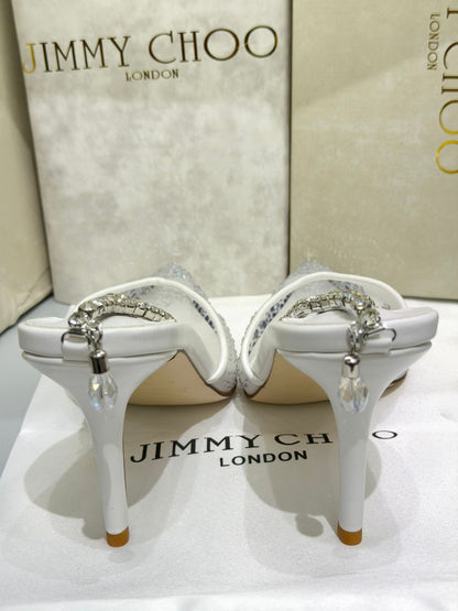 Jimmy Choo Saeda 100 Crystal Mesh Pumps – Crystal Anklet Edition
