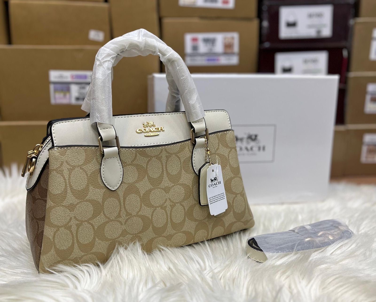 COACH Darcie Carryall Bag In Blocked Signature Canvas