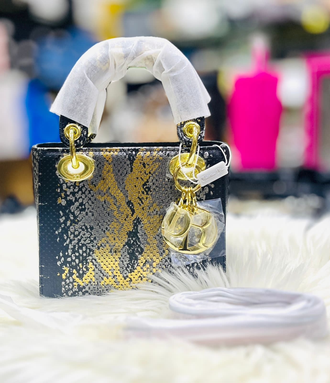 Dior Lady Dior Mini Python Skin