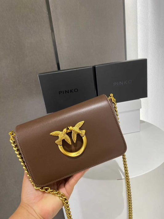 Pinko Love Click Micro Calfskin Silk Bag
