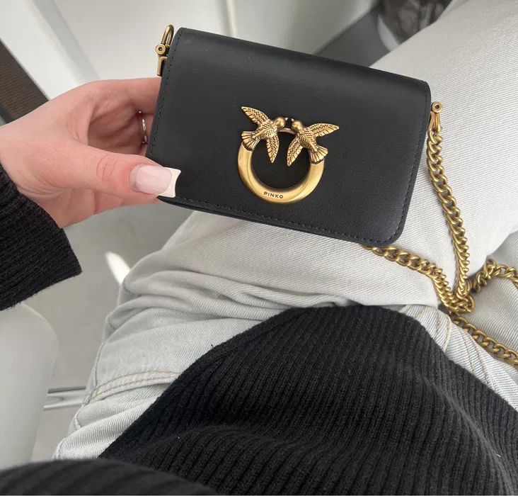 Pinko Love Click Micro Calfskin Silk Bag