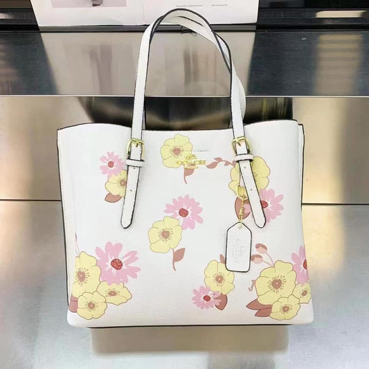 Coach Tote Bag – White with Floral Print
