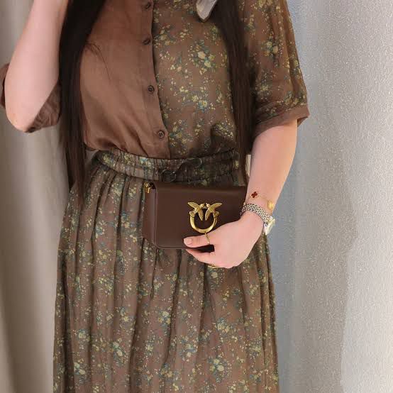 Pinko Love Click Micro Calfskin Silk Bag