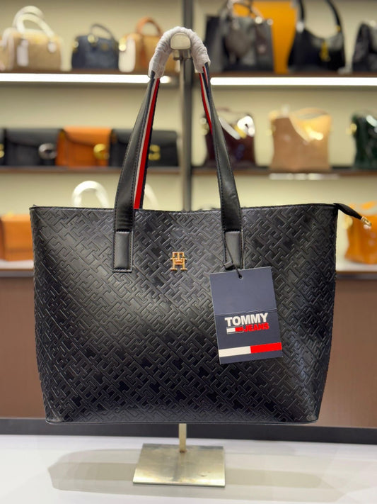 TOMMY HILFIGER Iconic Tommy Tote Bag – Monogram Elegance