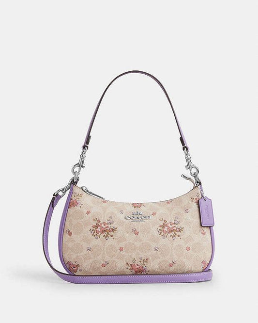 COACH Teri Shoulder Bag in Signature Canvas Floral Print – With Dust Bag