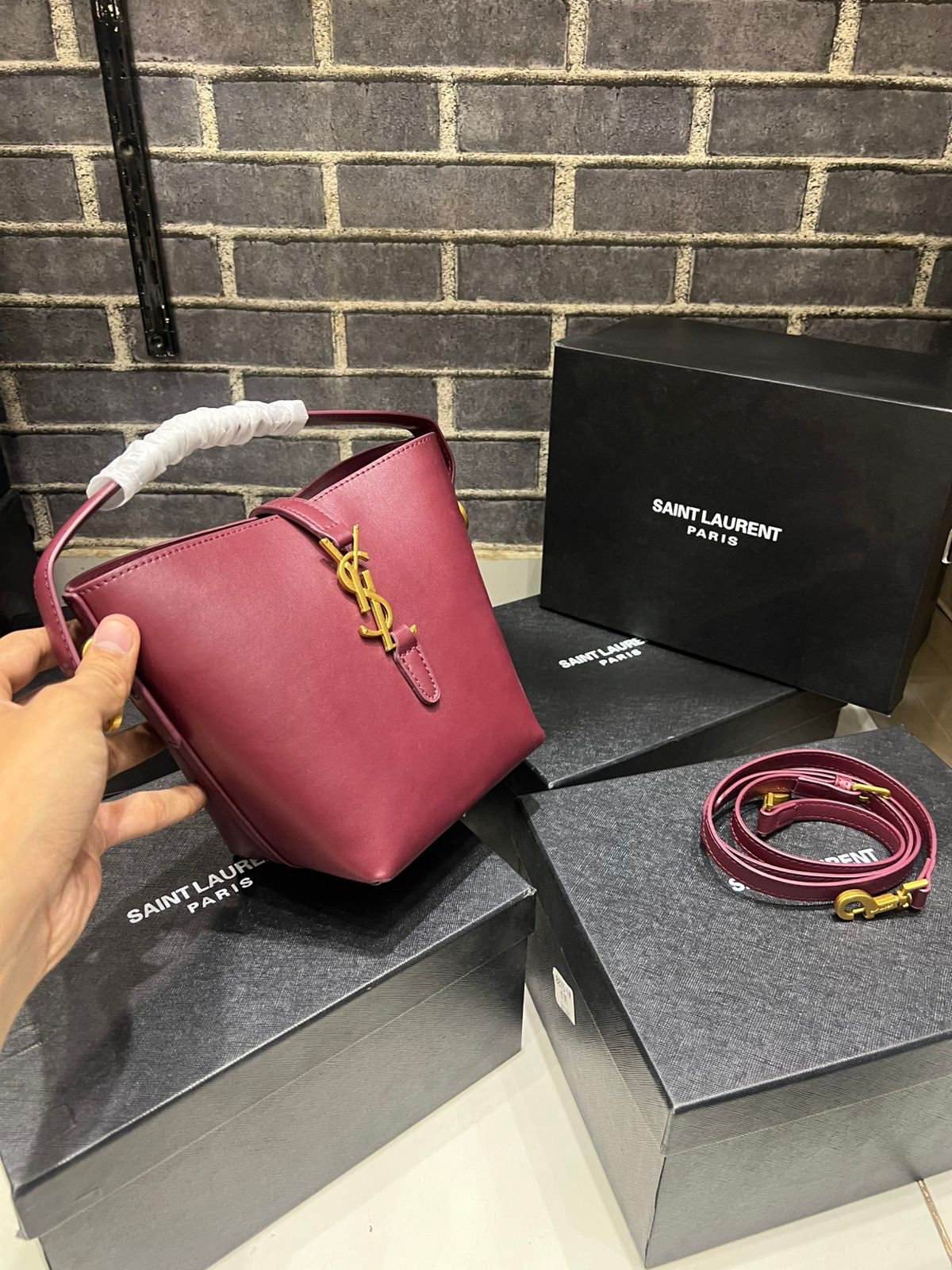 Saint Laurent Le 37 Mini in Shiny Leather