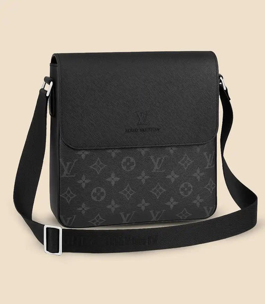 Louis Vuitton-Inspired Messenger Bag – Monogram Eclipse Black