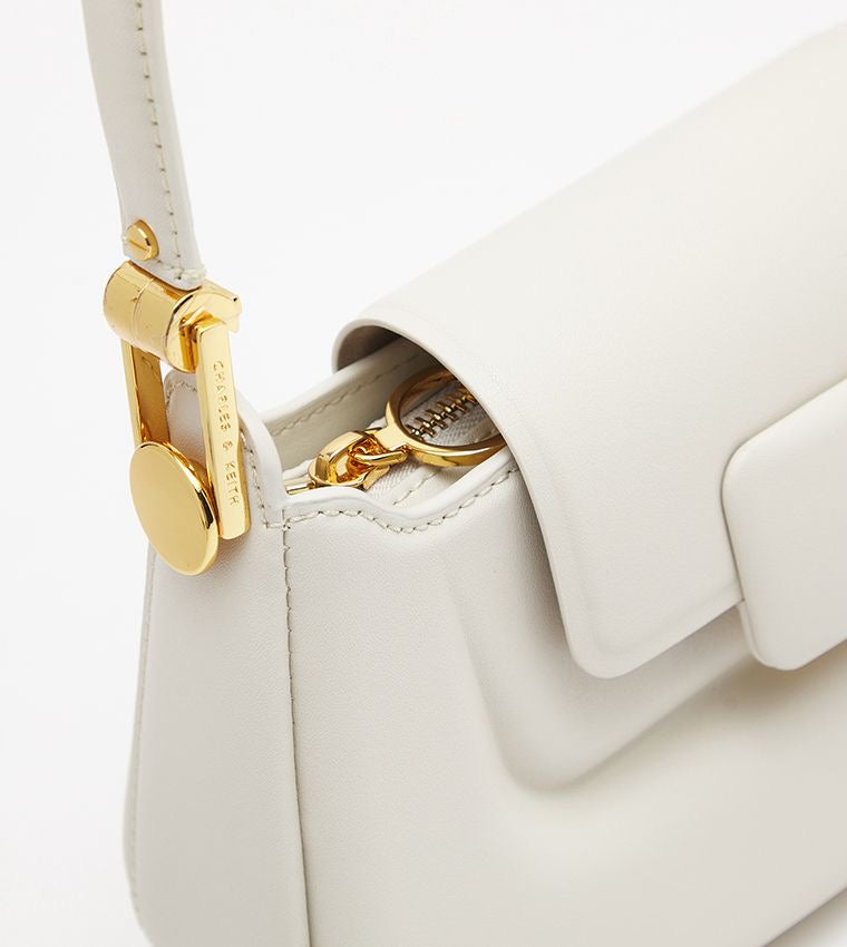 CHARLES & KEITH Koa Leather Push-Lock Top Handle Bag