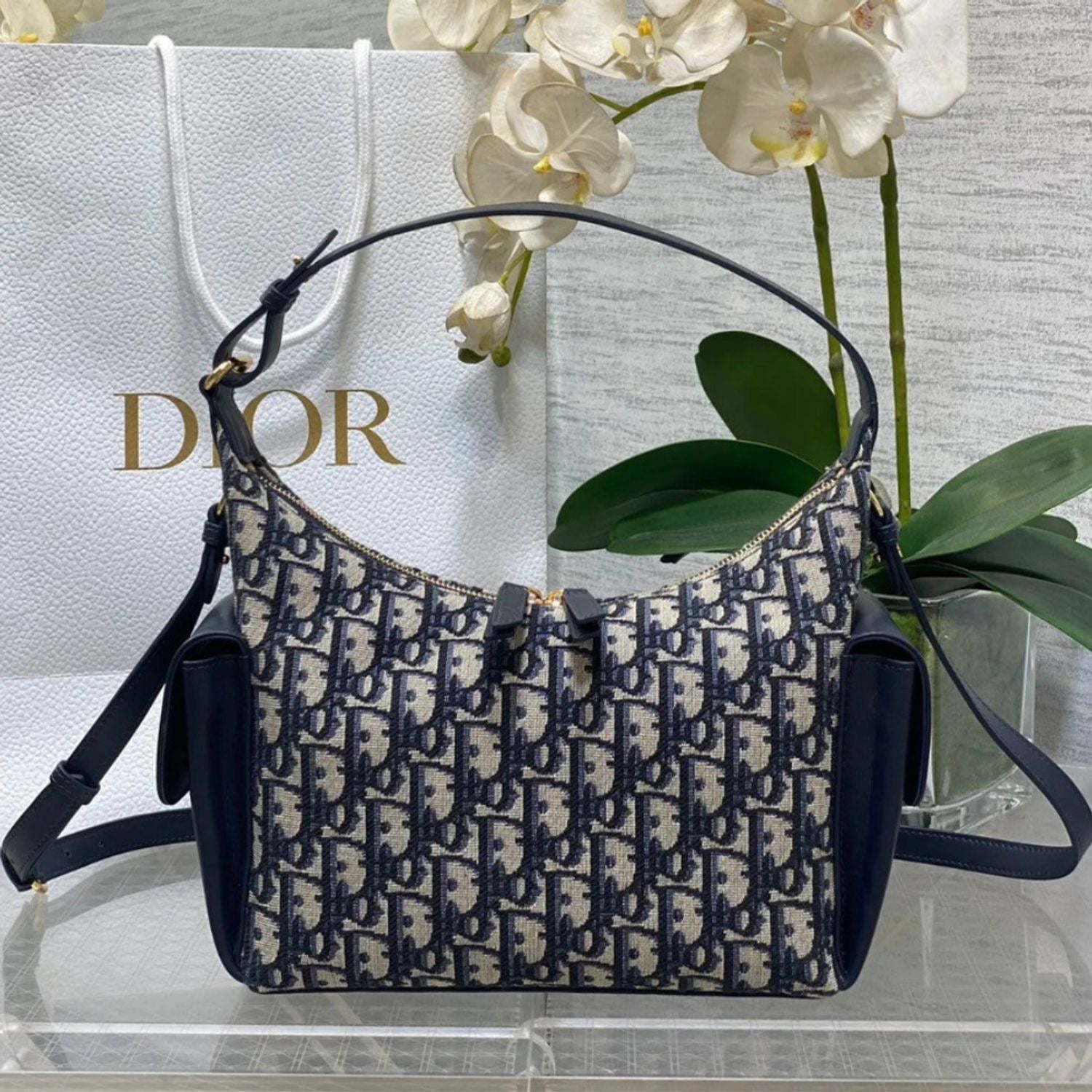Dior Medium D-Dream Bag – Blue Oblique Jacquard