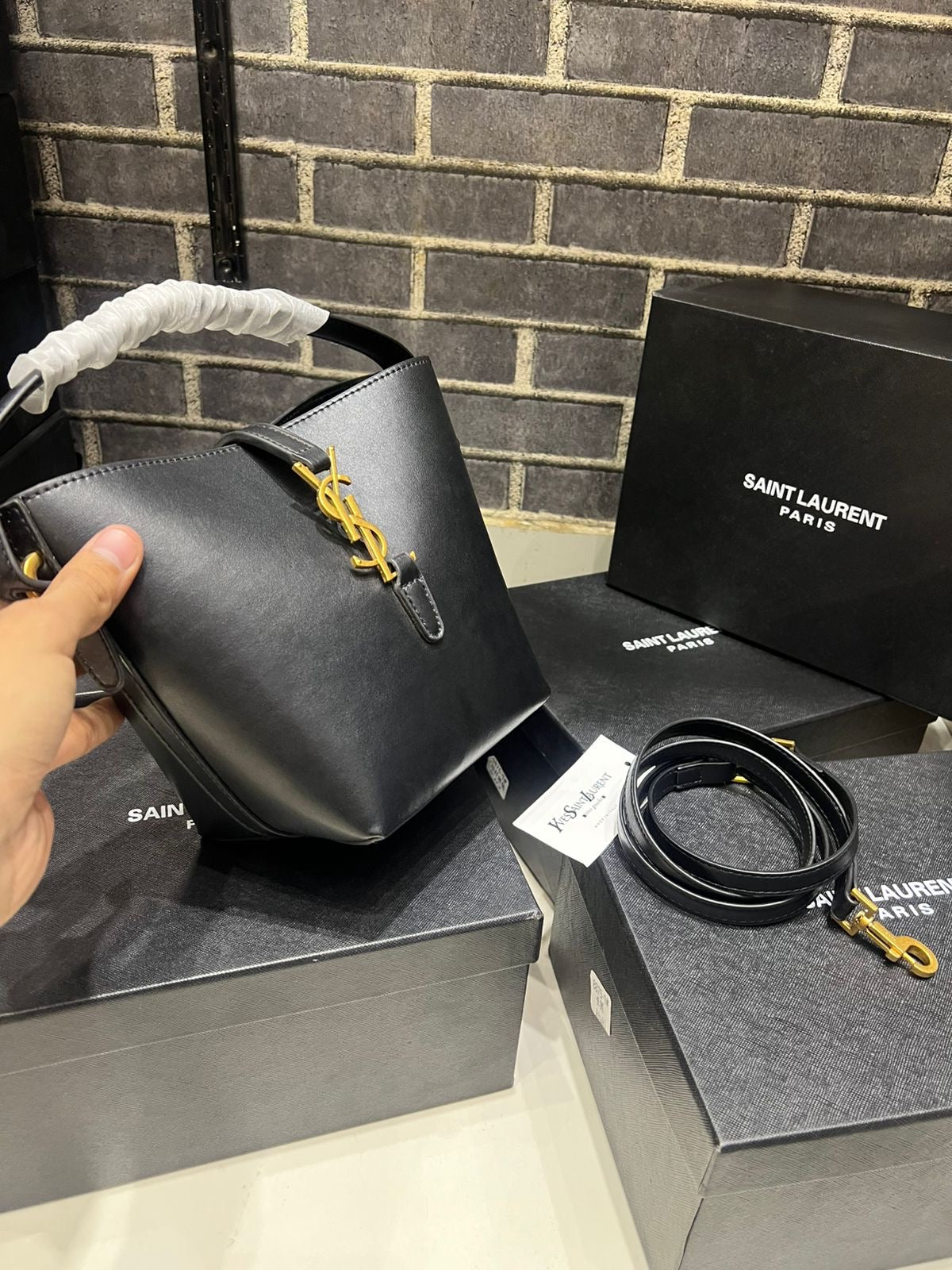 Saint Laurent Le 37 Mini in Shiny Leather