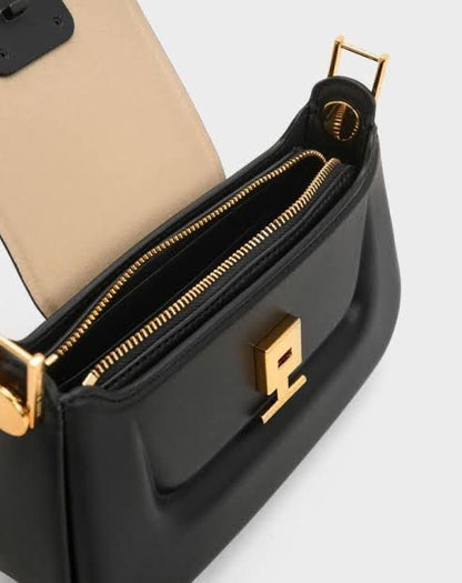 CHARLES & KEITH Koa Leather Push-Lock Top Handle Bag